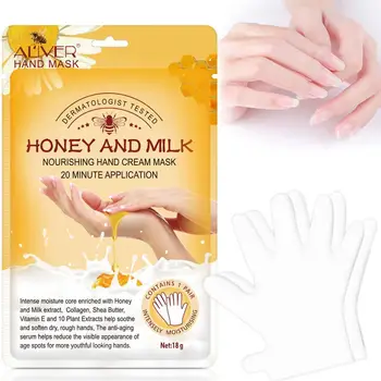 

1 Pair Honey Milk Hand Mask Gloves Moisturizing Anti-drying Hand Reduces Soft Age Anti-aging Hand Fine Spots Mask Skin W5P0