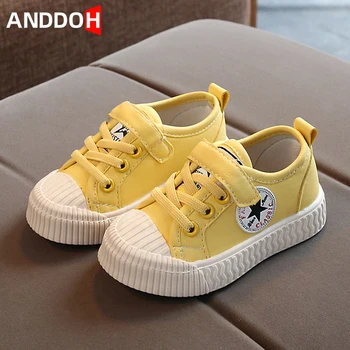 

Size 21-30 Boys Canvas Sneakers Girls Hook Loop Casual Shoes Children Anti-slippery Sneakers Baby Breathable Toddler Shoes