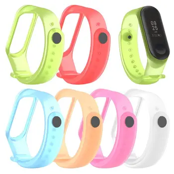 

For Xiaomi Mi Band 4 Colorful Clear Replacement Silicone Wrist Strap Watch Band For Xiaomi Mi Band 4 MiBand 3