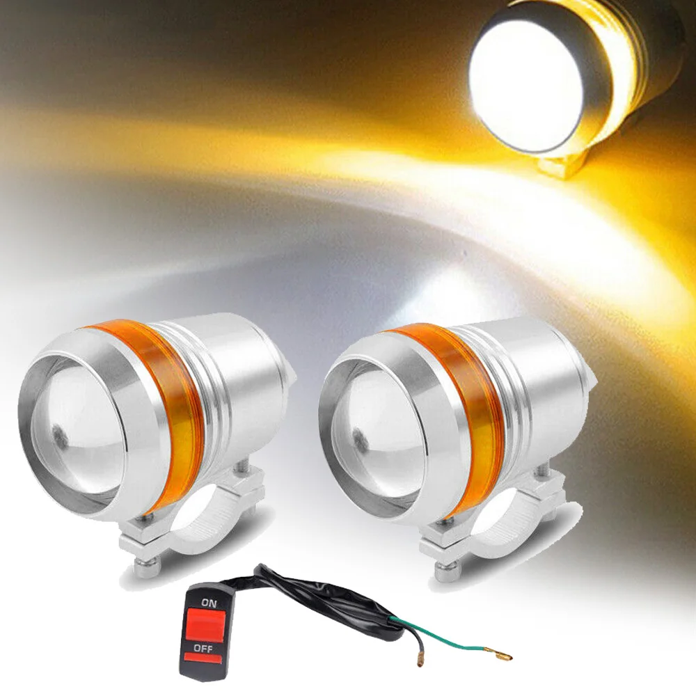 2 шт светодиодный противотуманный фонарь для мотоцикла Angel Eye 12V 7000K белый водонепроницаемый нержавеющий