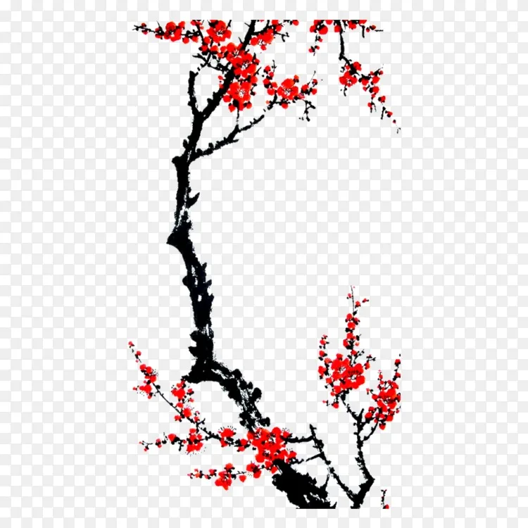 水墨画画梅花水彩画png图片素材免费下载 图片编号 Png素材网
