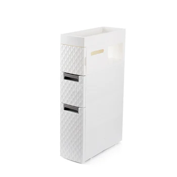 

18cm Bathroom Corner Cabinet Bathroom Toilet Furniture Cabinet White PP plastic 3 Layer Tissue Drawer Style Storage Shelf Rack