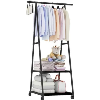 

Multi-function Triangle Coat Rack Removable Bedroom Hanging Clothes Rack With Wheels Floor Standing Coat Rack Clothes Hanger