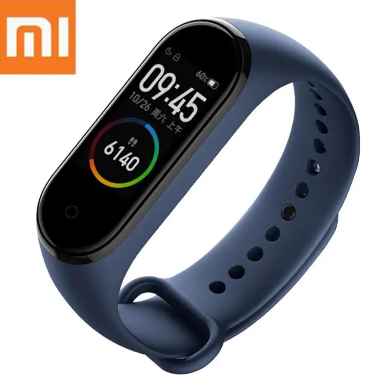 XIAO mi китайская версия Xiaomi mi Band 4 монитор здоровья 5ATM 0,95 дюймов TPU будильник таймер отсчет умный браслет