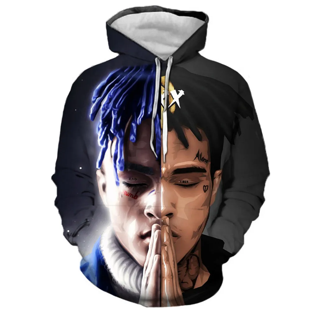 Sudadera con capucha de Hip-Hop para niños, chaqueta con personalidad de Rap de una pieza, Jersey informal de moda, XXXTentacion