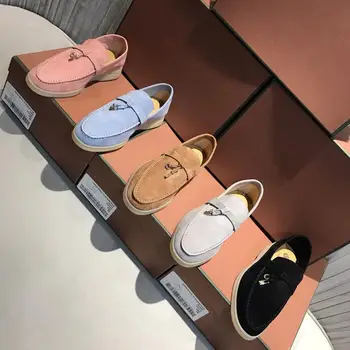 

Hot Sale Flats Shoes Women Spring Slip On Flats Comfort Leather Driving Flats Real Leather Shoes Women Zapatos De Mujer