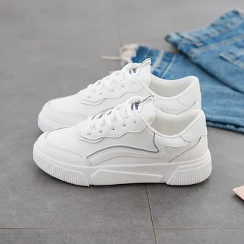 

2020 Women High Heeled Sneakers Brand Designer Lace Up Shoes Thick Sole Casual White Shoes Platform Snekers Women New U21-40
