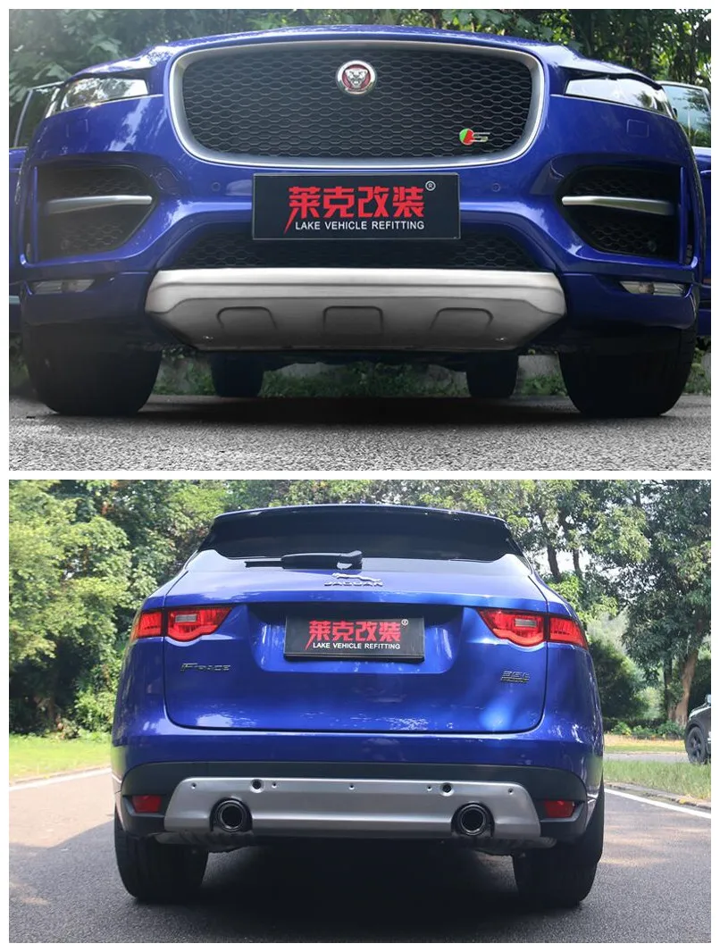 

High quality Stainless steel Car Front Rear Bumper Protector Guard Plate Fits For Jaguar Fpace 2016 2017 2018 2019 2020