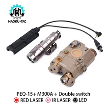 

Airsoft Tactical PEQ-15 Laser M300A M600C Flashlight Dual Control Switch Three-piece Rifle Weapon Lighting Aiming Accessories