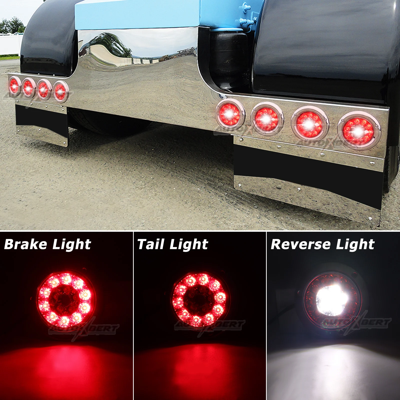 Feux arrière ronds de voiture, lampe de clignotant unique, réflecteurs LED  RL, ampoules latérales en iode pour camion, blanc, jaune, rouge, 24V -  AliExpress
