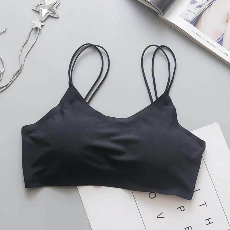 Gathered camisole women's top streetwear Seamless Sexy Tube Top ice silk anti-glare tube top wrap bra underwear women lingerie bra women blouse women tube tops lace camisole tops