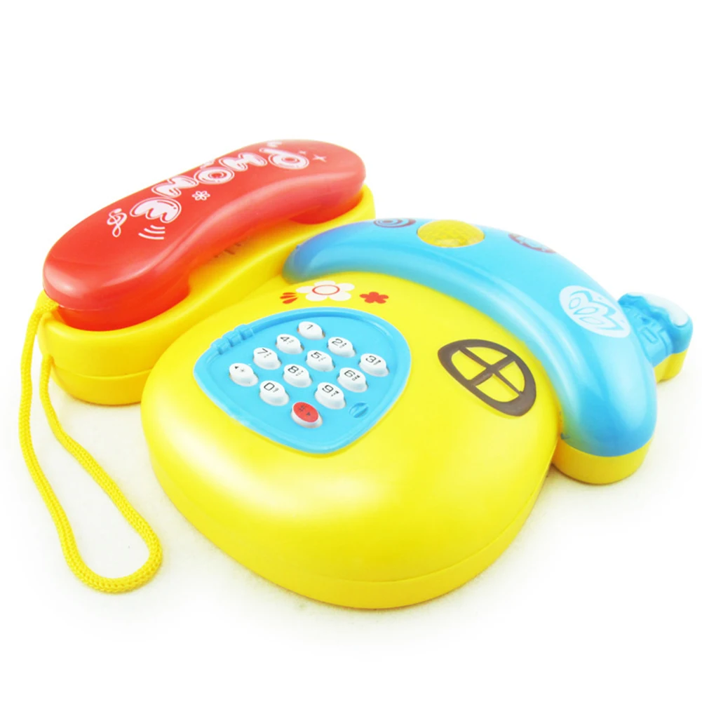 Cute Electronic Phone Toy Kid Musical Sound Early Educational Learning Cartoon Telephone Baby Gift Random Color