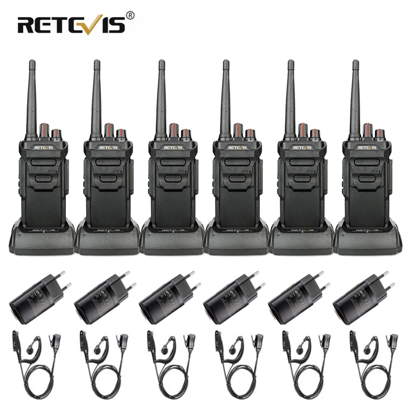 6 шт. RETEVIS RT48/RT648 IP67 водонепроницаемая профессиональная рация PMR радио PMR/FRS VOX 2 способ радио Comunicador с наушником