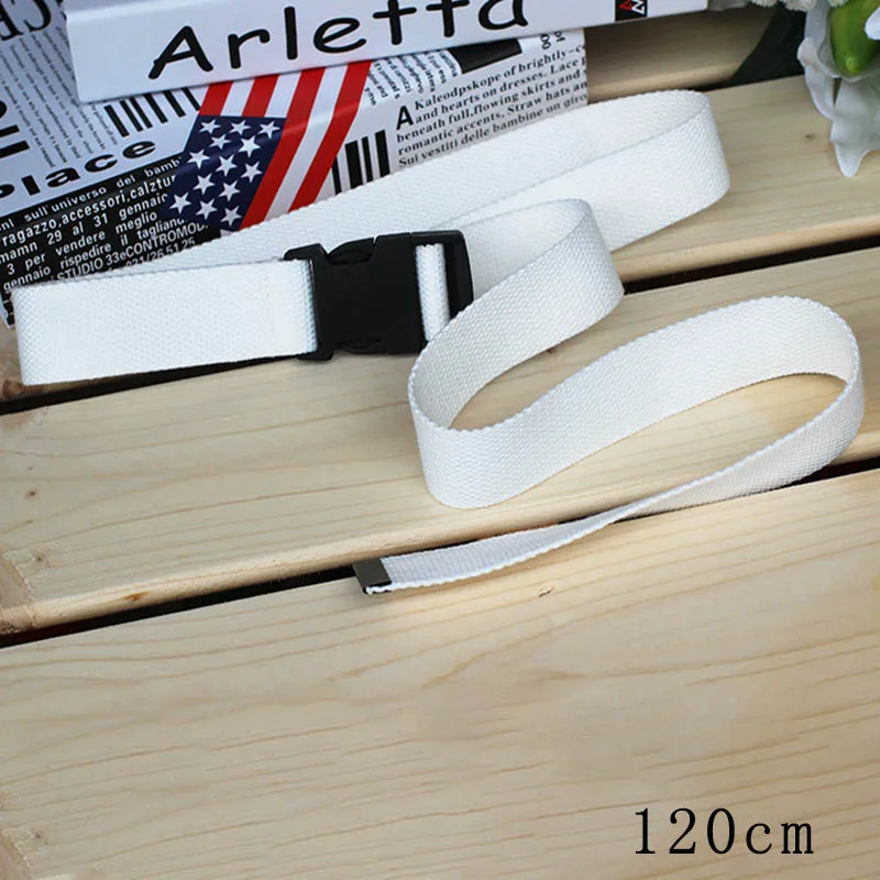 black belt with holes 120cm Casual Fashion Black Canvas Belt for Women Solid Color Female Waist Belts with Plastic Buckle Harajuku Long Belts types of belts Belts