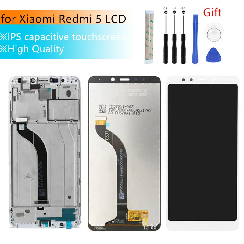 ЖК дисплей для Xiaomi Redmi 5 сменный сенсорный экран + рамка дигитайзер в сборе