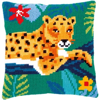 

DIY Latch Hook Rug Kits Crocheting Yarn Cushion Carpet Cover Floor Mat 3D Animal leopard Sewing Needlework for Adults Kids Gift