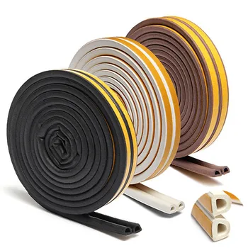 

Useful 1pc 5m Self Adhesive D Type Doors and for Windows Foam Seal Strip Soundproofing Collision Avoidance Rubber Seal Collision
