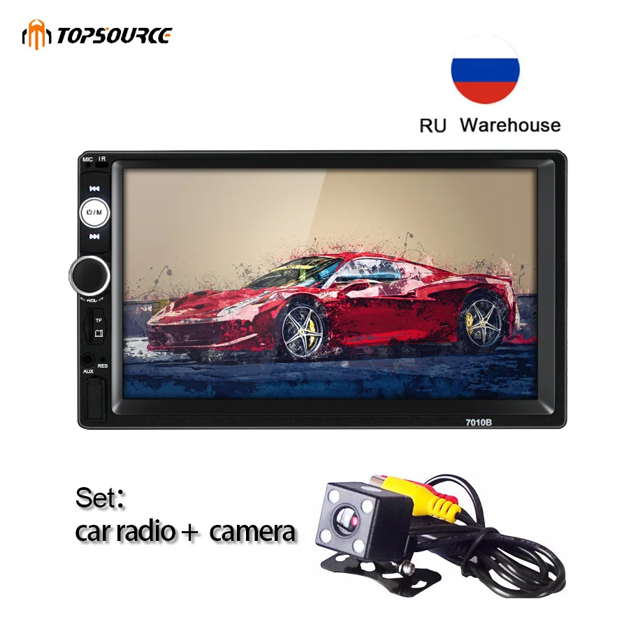 

TOPSOURCE 7010B General 2 Din car Radio MP5 7 inch HD touch screen audio Multimedia player support Bluetooth USB
