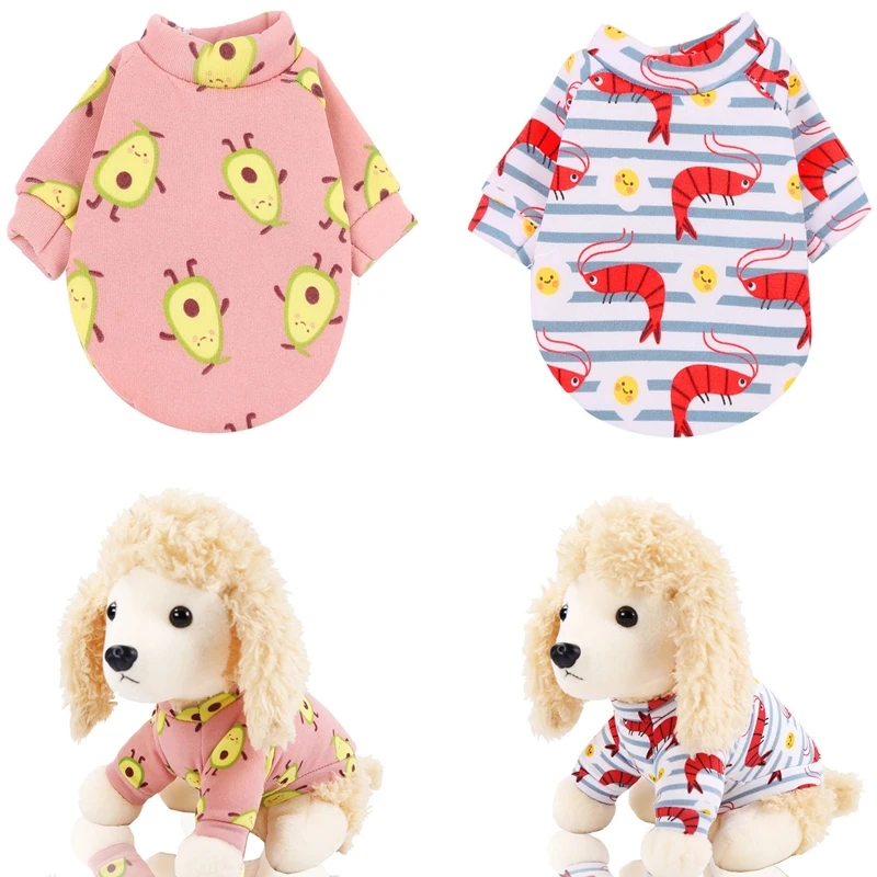 

Winter Warm Pet Dog Clothes Printed Avocado Cotton Dog Hoodies Plush Sweatshirt Pet Coat Jacket Clothes Chihuahua Teddy Clothing