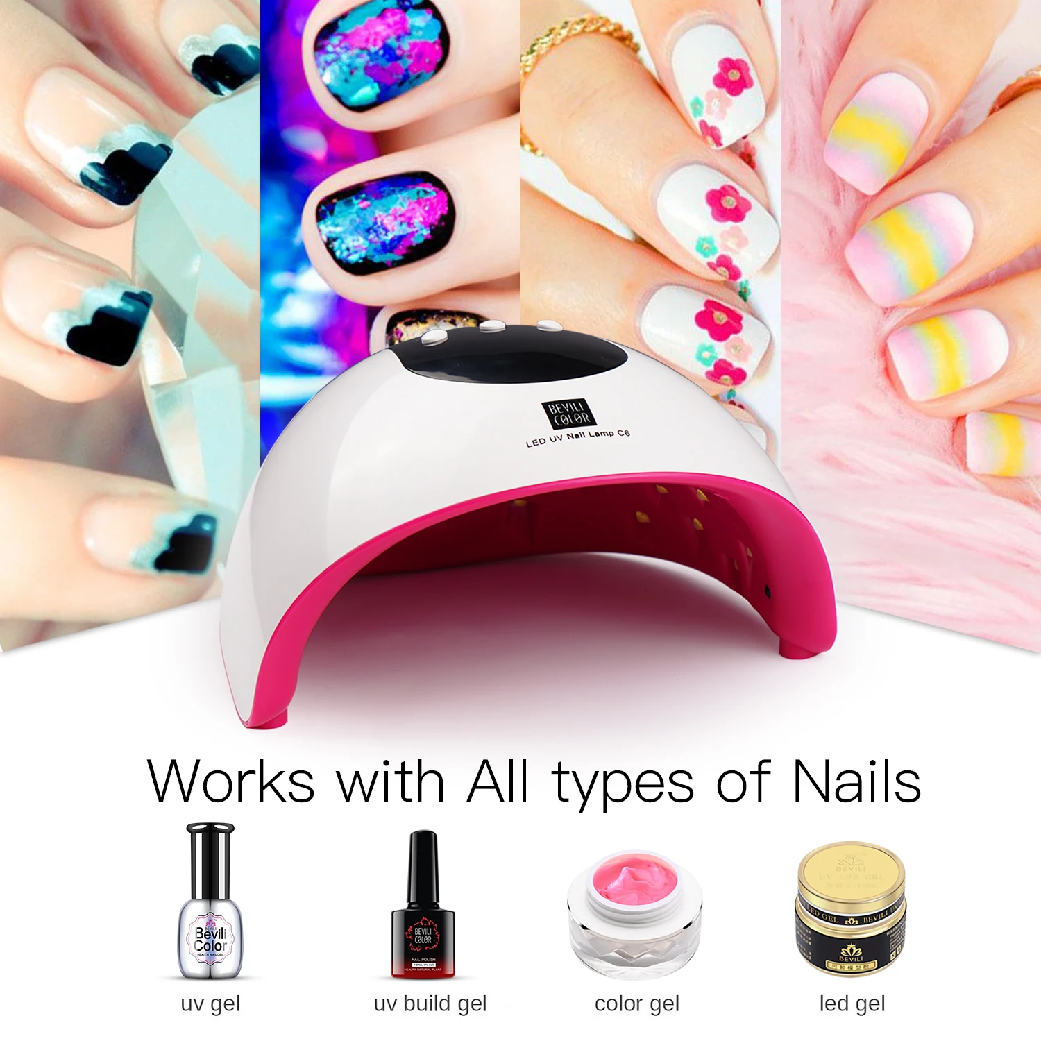 

Hot 72W UV LED Lamp Nail Dryer Portable LCD Display Nails Lamp Machine Curing All Types Gel Auto Sensing Nail Art Tool 30/60/90s