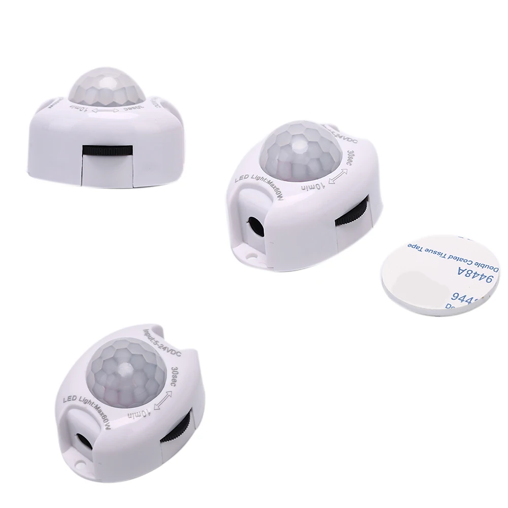 DC 5V 12V Light Switch Movement Detector Activated Timer Automatic Pir Motion Sensor ON OFF for LED Strip Light Motion Sensor
