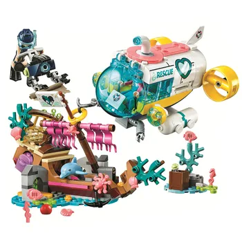 

Friends Dolphins Rescue Mission Building Blocks Kit Bricks Classic Girl Movie Model Kids Toys For Children Gift
