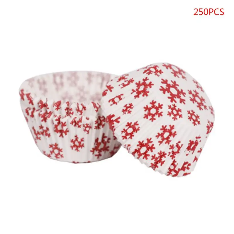 250x Christmas Cupcake Wrapper Paper Muffin Baking Cup Liner Case Birthday Decor M76D