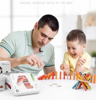 

Kids hot sale Wooden Portable Travel Toy Family Funny Games Puzzles Educational Toys Children