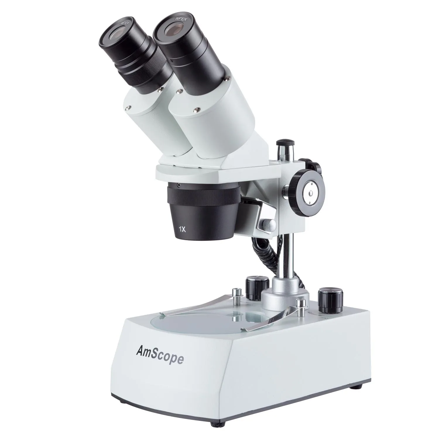 Компактный мультиобъективный стереомикроскоп AmScope 10X-30X с угловой головкой