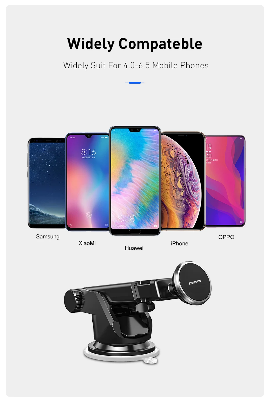 Baseus, автомобильный держатель для телефона, телескопический, для iPhone, мобильного телефона, лобовое стекло, приборная панель, присоска, авто крепление, Магнитная подставка, поддержка