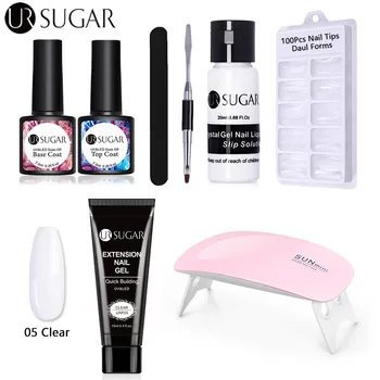 

UR SUGAR 15ml Poly UV Gel Set Acrylic Gel Kit Jelly Camouflage Builder Nail Gel Soak Off Finger Extension Slip Solution Crystal