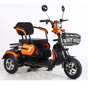 

New Three-person Electric Motorcycle Older Electric Scooter Wide Tire Three Wheel The Old Elderly Disabled Scooter 500W 48V/60V