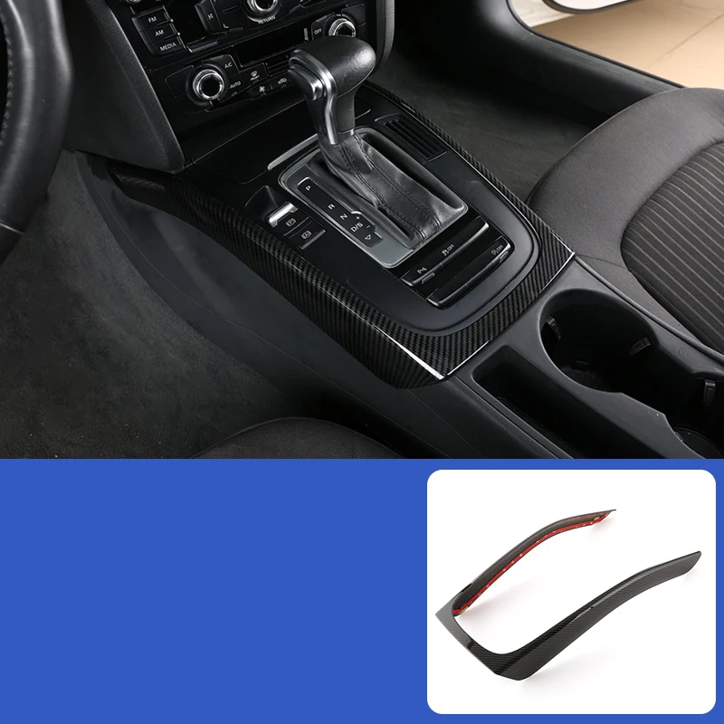 Автомобильный Стайлинг из углеродного волокна мультимедийные ручки шестерни панельные крышки наклейки шестерни s отделка для Audi A4 B8 A5 интерьер авто аксессуары - Название цвета: Carbon fiber