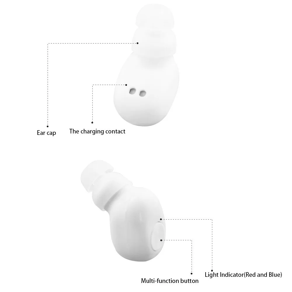 Wireless Bluetooth Earphones Music Sport Mini In Ear Earbuds With Microphone Charging Box Mic Handsfree Headset For Smartphone