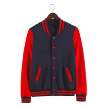 Young Mens Baseball Coat Autumn Solid Jacket Casual Stand Collar Sweater Jersey Outdoor Sport Clothes