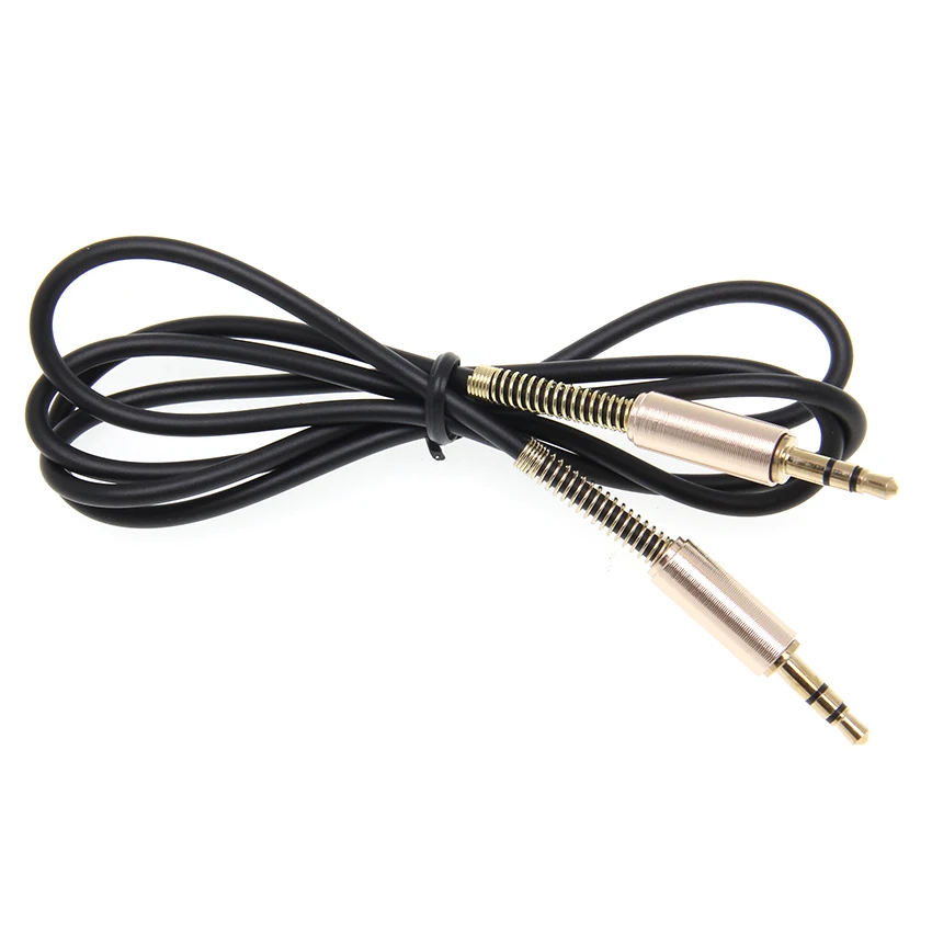 3 5mm Jack Aux Cable 1m Car Spring Audio Cables Gold Plated Speaker Male to Male AUX Cord for Phone Headphone MP3 4