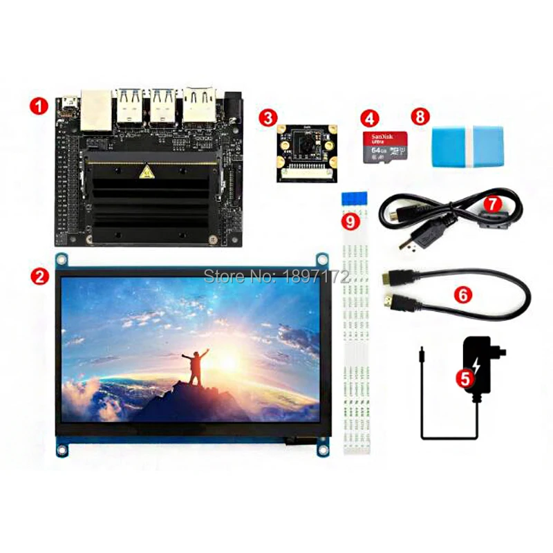 

jetson nano AI developer kit package jetson nano developer kit + tf card +camera + 7inch LCD