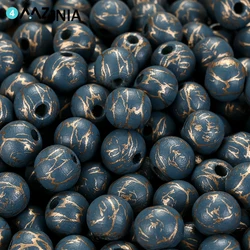Leopard Pattern Natural Wood Beads - 10mm Dyed Spacer Beads for DIY Jewelry and Bracelet Accessories (17)