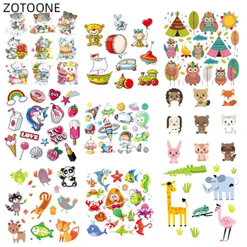 

Iron on Stickers Animal Set Patch for Clothes Heat Transfer for Clothing Washable Cartoon Bear Cat Patches Diy Accessories D