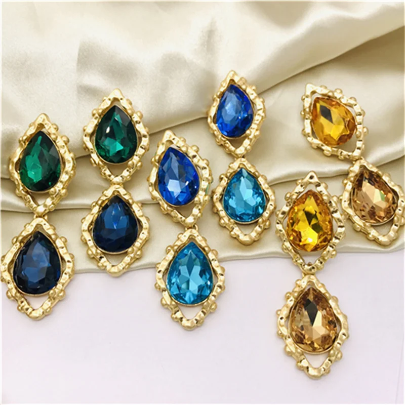 

Euramerican style trend long niche design exaggerated temperament luxury crystal diamond ear clip