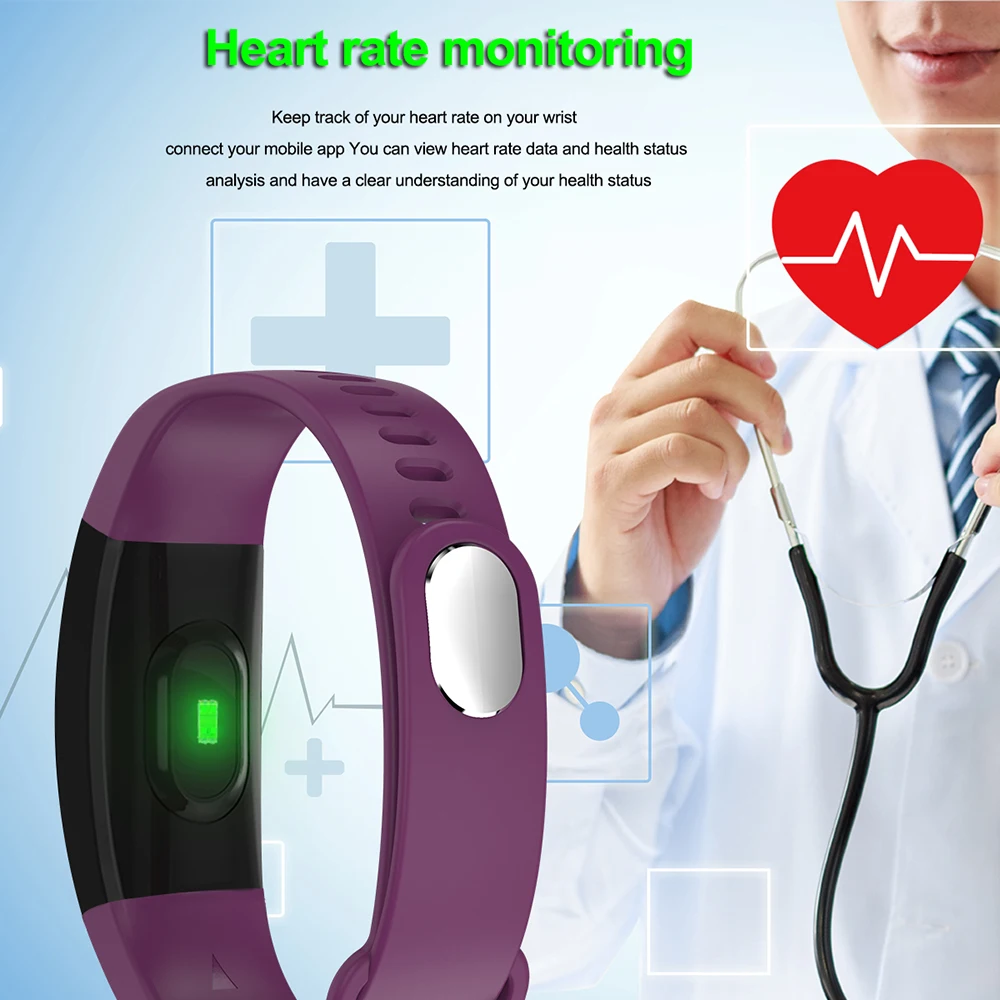 Men woman Smart Fitness Bracelet  Color Screen Smart Band Blood Pressure Heart Rate Monitor Wristband for Android IOS phone