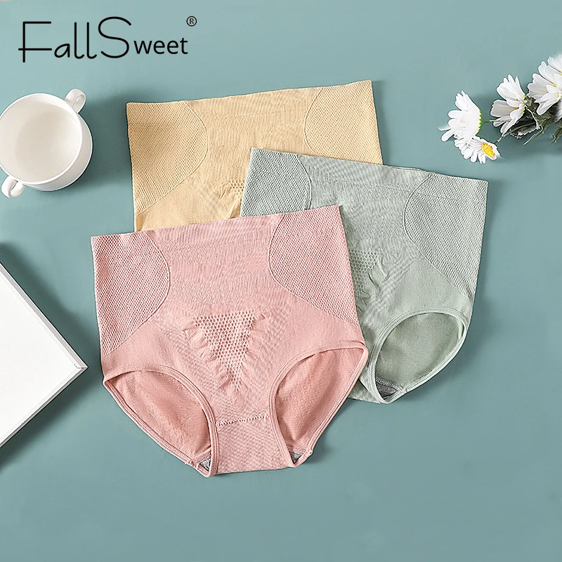 FallSweet 2PCS/Lot! High Waist Panties Cotton Underwear for Women