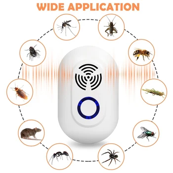 

2Pcs Pest Reject Ultrasound Mouse Cockroach Repeller Device Insect Rats Spiders Mosquito Killer Pest Control Household Pest