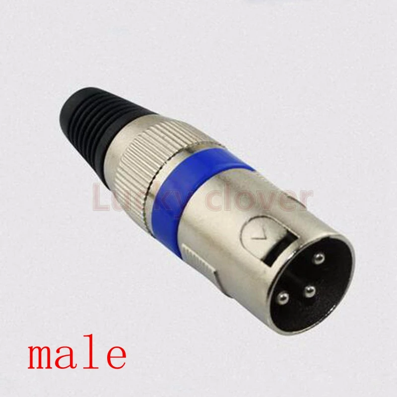 Никелированный 3 контактный XLR штекер/Гнездо аудио кабель Разъем микрофон