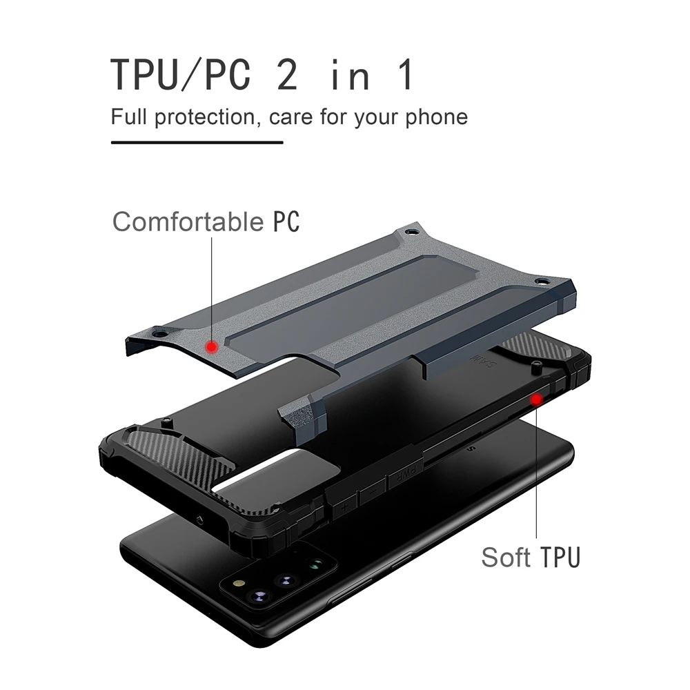 US $620.00 400pcs Shockproof Armor Phone Cases For Samsung Galaxy Note 20 Ultra Note20 Case Strong Hybrid Tough Rugged Impact Armor Cover