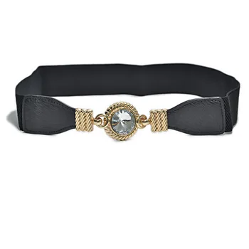 

Women's Belt Women's Elasticity Elasticity Wide Belts Fashion Wide Belt Rhinestones Inlaid Decorative Waist Large Female Belt