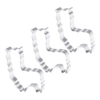 

3pcs No-stick Cartoon Creative Metal Alpaca Shaped Stainless Steel Cookie Cutters Biscuit Kitchen Mold