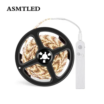 

4xAAA Battery Power LED Strip Light Indoor PIR Motion Sensor Detector Flexible Tape 5V LED Waterproof Night Light Lamp 1M 2M 3M