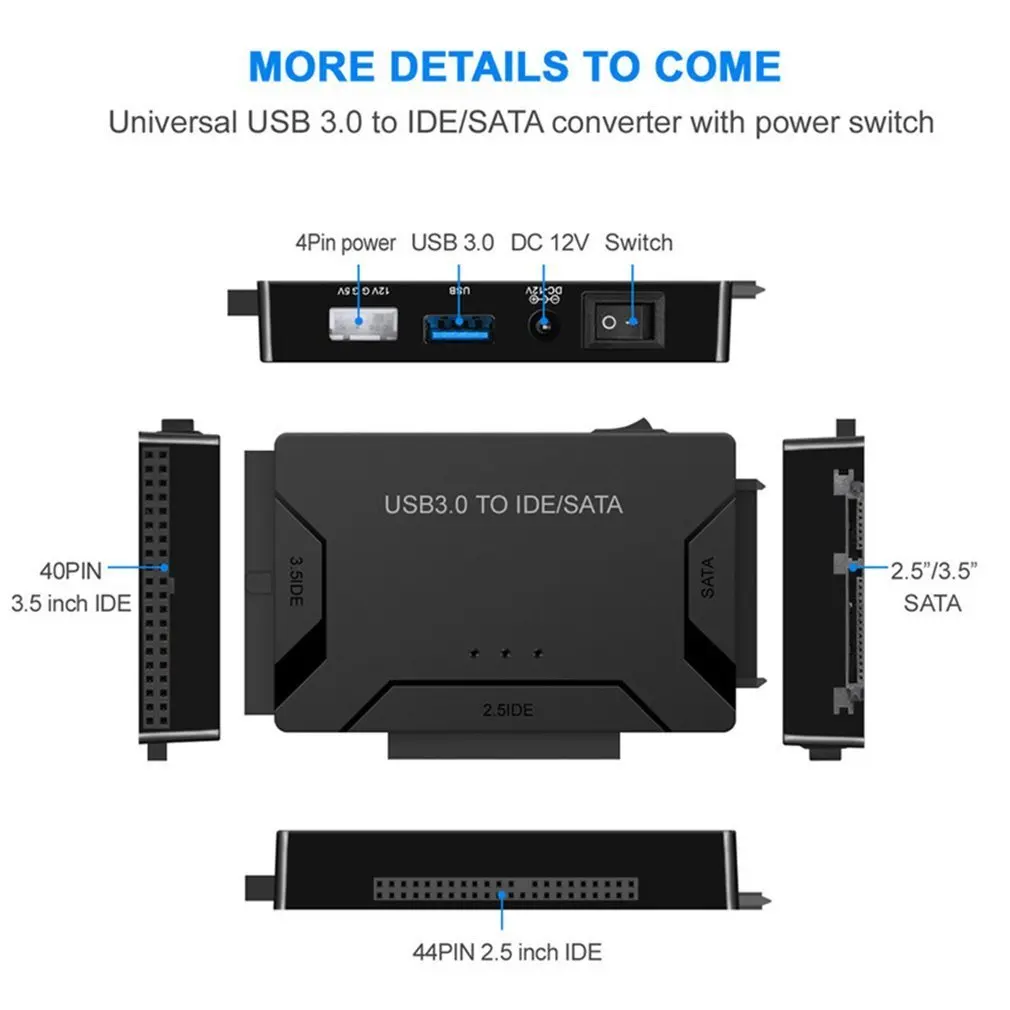 Портативный три использования USB 3,0 для SATA/IDE провода адаптер Многофункциональный Drivable провода адаптер для USB 3,0 жесткий диск конвертер