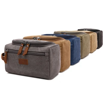 

Canvas Toiletry Bag for Men Wash Shaving Women Travel Make UP Cosmetic Pouch Bags Case Organizer